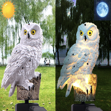 Solar Owl Garden Light – Waterproof Resin Pathway Lamp